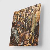 ムーンシナーがホワイト稲妻ウイスキー酒を作る スクエア壁時計 (傾斜)