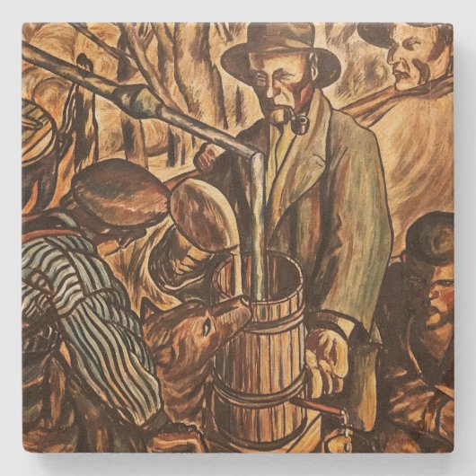 ムーンシナーがホワイト稲妻ウイスキー酒を作る ストーンコースター (正面)