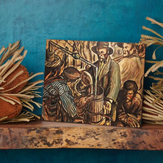 ムーンシナーがホワイト稲妻ウイスキー酒を作る フォトプラーク (側面)