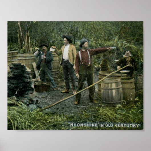 ムーンシャインがまだ旧ケンタッキー1908ヴィンテージ ポスター (正面)