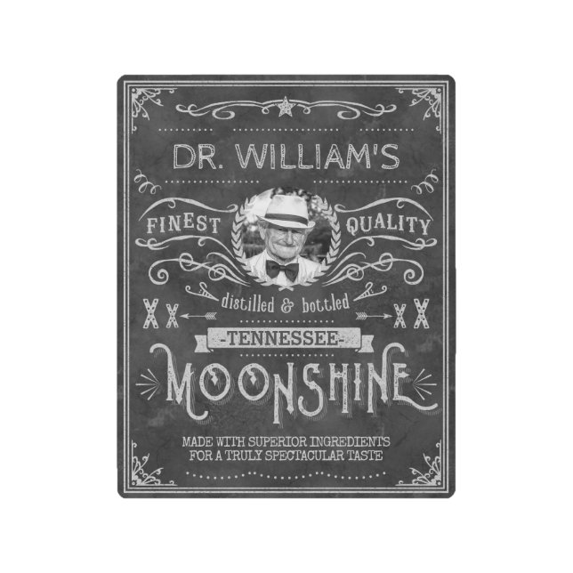 ムーンシャインヒルビリーメディシンカスタムグヴィンテージグレー メタルプリント (正面)