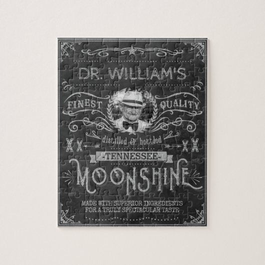 ムーンシャインヒルビリーメディシンヴィンテージカスタムグレー ジグソーパズル (縦)