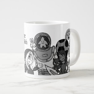 ムーンシャイン&スターフィッシュB&Wジャンボマグ ジャンボコーヒーマグカップ