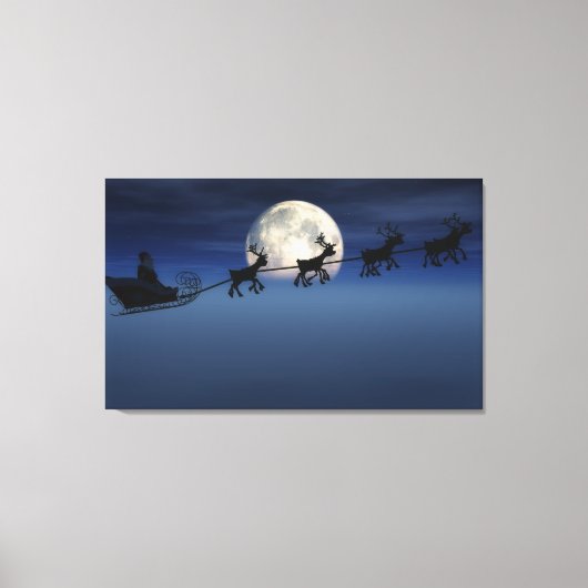 ムーンシルエットサンタウォールアート キャンバスプリント (正面)