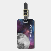 ムーンシ太陽のステム宇宙プラネットルナパープル ラゲッジタグ (正面縦)