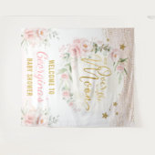 ムーンスかわいらしターズ赤面フローラベイビーガールウェルカム タペストリー (正面(横))