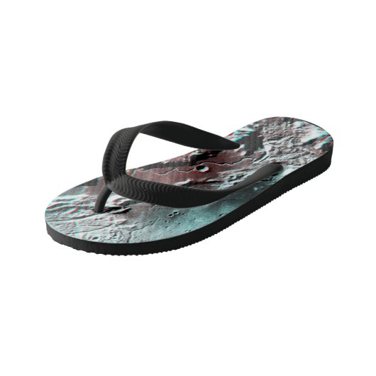 ムーンスケープ宇宙フォトアナグリフHadleyチャンネル キッズビーチサンダル (アングル)