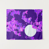 ムーンスケープ願い蝶、紫と深い紫 タペストリー (正面(横))