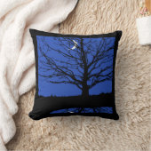 ムーンスケープinコバルトブルーとブラック クッション (ブランケット)