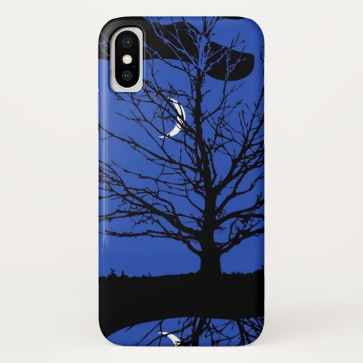 ムーンスケープinコバルトブルーとブラック Case-Mate iPhoneケース (裏面)