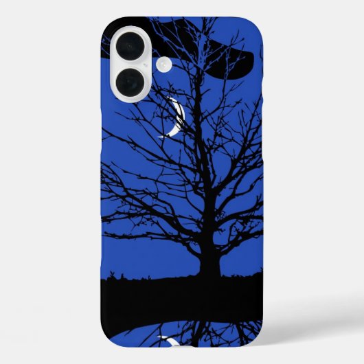 ムーンスケープinコバルトブルーとブラック Case-Mate iPhoneケース (裏面)