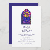 ムーンスターのモザイク結婚ガラスの儀式 招待状 (正面/裏面)