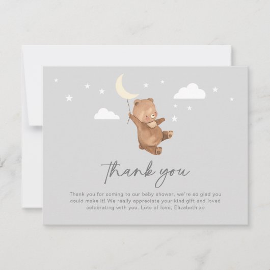 ムーンスターズがベビーシャワーを浴びる サンキューカード (正面)