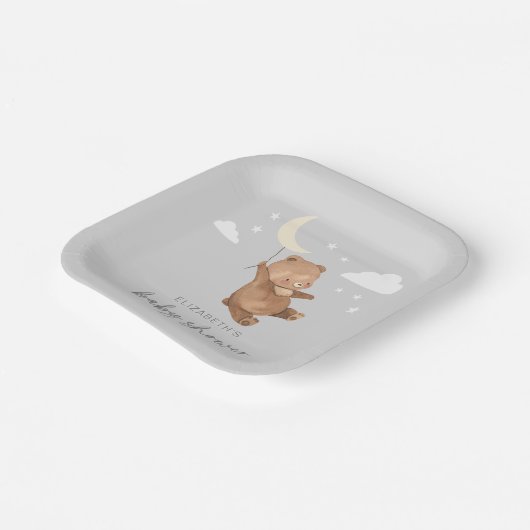 ムーンスターズがベビーシャワーを浴びる ペーパープレート (傾斜あり)