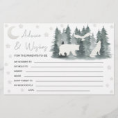 ムーンスターズウッドランド赤ちゃんシャワー親アドバイスカード 便箋 (正面)