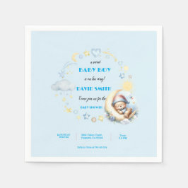 ムーンスターズクラウドに浮かぶ夢のようなクマ スタンダードカクテルナプキン