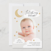 ムーンスターズクラウドアーチフォトニュートラルグレー誕生 案内状 (正面)