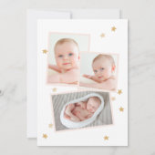 ムーンスターズクラウドアーチフォトピンク赤面誕生 案内状 (裏面)