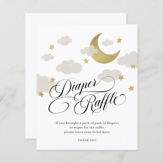 ムーンスターズクラウドベビーシャワーおむつラッフルサイン (正面/裏面)
