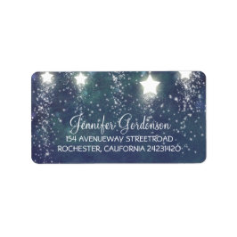 ムーンスターズグリッターネイビー結婚ズ ラベル