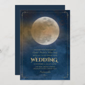 ムーンスターズシアルネイビーブルー結婚式招待状 招待状 (正面/裏面)