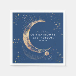 ムーンスターズナイトスカイ神秘的ロマンチックなナプキン スタンダードカクテルナプキン