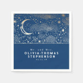ムーンスターズナイトスカイ神秘的ロマンチック スタンダードカクテルナプキン (正面)