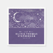 ムーンスターズナイトスカイ神秘的ロマンチック スタンダードカクテルナプキン (正面)