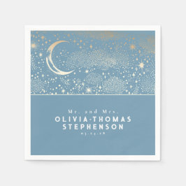 ムーンスターズナイトスカイ神秘的ロマンチック スタンダードカクテルナプキン