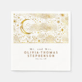 ムーンスターズナイトスカイ神秘的ロマンチック スタンダードカクテルナプキン (正面)