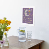 ムーンスターズフローラパープル我々愛あなたベビー子供部屋 箔ポスター (レイダウン (キッチン))