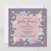 ムーンスターズフローララベお洒落ンダーベビーシャワー 招待状 (正面)