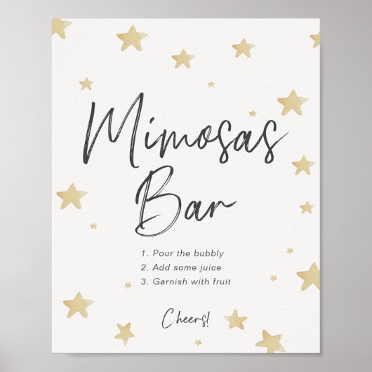 ムーンスターズベビーシャワーミモザバーサイン ポスター (正面)