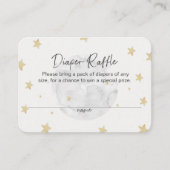 ムーンスターズボーイブルーおむつラッフルベビーシャワーカード 名刺 (正面)