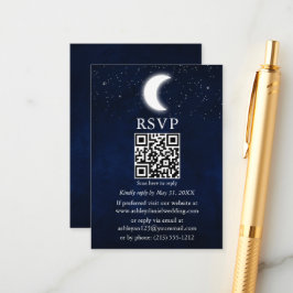 ムーンスターズ天結婚星のQR RSVP エンクロージャーカード