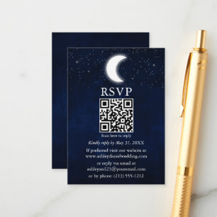 ムーンスターズ天結婚星のQR RSVP エンクロージャーカード