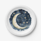 ムーンスターズ宇宙男女兼用ベビーシャワー ペーパープレート (正面)