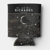 ムーンスターズ星空の星空の夜結婚黒 缶クーラー (正面)