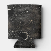 ムーンスターズ星空の星空の夜結婚黒 缶クーラー (裏面)