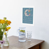 ムーンスターズ花ティール（緑がかった色）我々愛あなたベビー子供部屋 箔ポスター (レイダウン (キッチン))