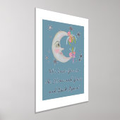 ムーンスターズ花ティール（緑がかった色）我々愛あなたベビー子供部屋 箔ポスター (レイダウン)
