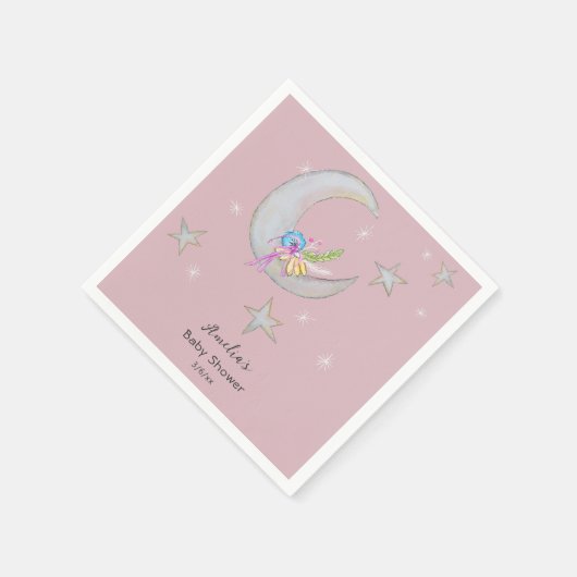 ムーンスターズ花手描き赤ちゃんシャワー スタンダードカクテルナプキン (角)