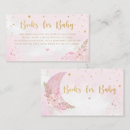 ムーンスターズ赤ちゃんシャワー本ベビーリクエスト エンクロージャーカード (正面/裏面)