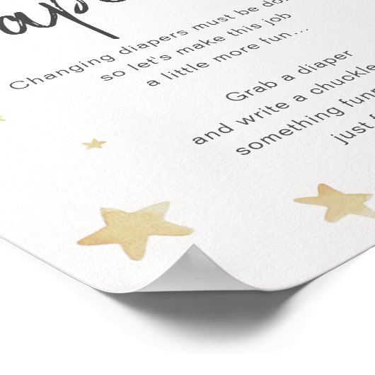 ムーンスターズ赤ちゃんシャワー深夜おむつサイン ポスター (角)