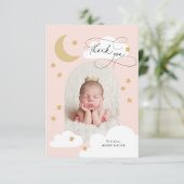 ムーンスターズ雲アーチ写真ピンクありがとう サンキューカード (スタンド正面)