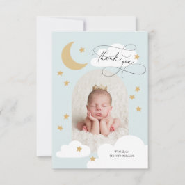 ムーンスターズ雲アーチ写真ブルーありがとう サンキューカード