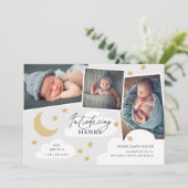 ムーンスターズ雲3フォトコラージグレー誕生Anou 案内状 (スタンド正面)