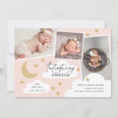 ムーンスターズ雲3フォトコラージピンク誕生Anou 案内状 (正面)