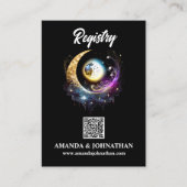 ムーンスターズ黒マゼンタQRコードレジストリシック エンクロージャーカード (正面)