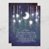 ムーンスターズ&ストリングライトヴィンテージウェディング 招待状 (正面/裏面)